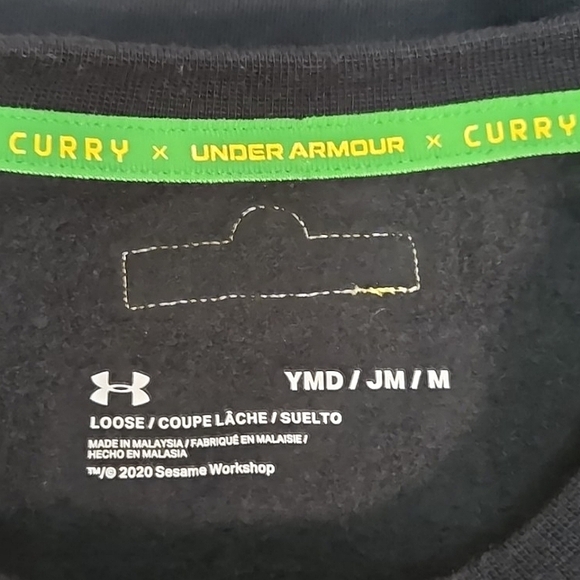 Under Armour x CURRY | SESAME STREET | Boys Dark Navy Sweatshirt, Size M ~ EUC - Picture 6 of 10